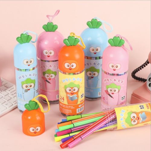 卡通水彩筆套裝12 18 24 36 48色繪畫畫筆小學生用幼兒園美術用品